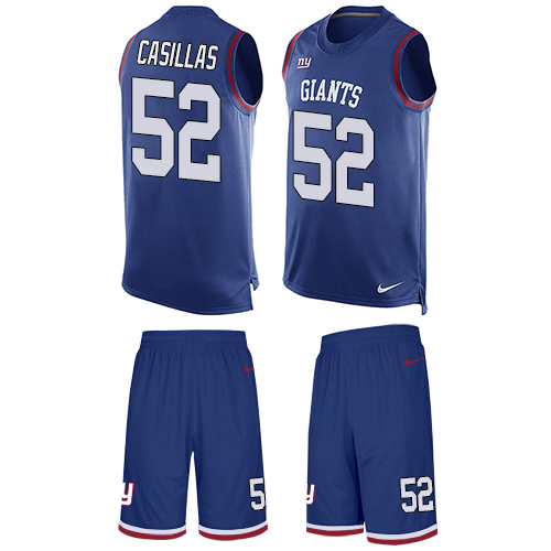 Men's Limited Jonathan Casillas Nike Jersey Royal Blue - #52 Tank Top Suit NFL New York Giants